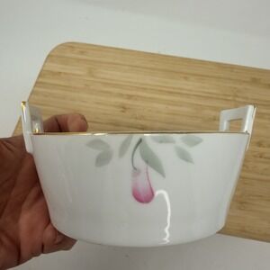 Vintage Noritake Azalea 3 Foot Bowl Mayo Cream Plate 19322 Japan Green Stamp